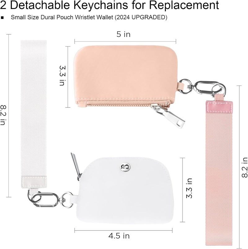 Babysun Mini Zip Around Dual Pouch Wristlet With 2 Straps Wristlet Keychain Wallet for Women Coin Purse Small Cute for Teen Girl - Image 2